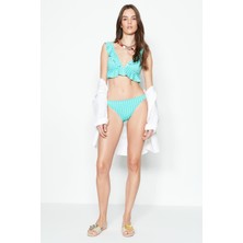 C&city Fırfırlı Uzun Üçgen Bikini Takım 3209 Yeşil