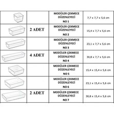 Color House 8'li Set Kaşıklık  Mutfak Çekmece Içi Düzenleyici Modüler  Makyaj Takı Banyo Hobi Buzdolabı Ilaç Organizer