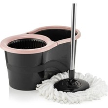 Viyalente Sillgech 360 Smart Mop Jr. Black Siyah Temizlik Paspas Seti Pembe