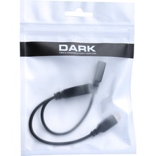 Dark Micro USB Erkek - USB 2.0 Dişi, Micro USB Dişi Otg Y Kablo (Dk Cb MICROTG2Y)