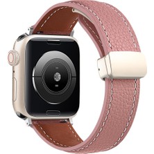 MobaxAksesuar Apple Watch 10 42mm - 38/40/41mm Kordon Magnetli PU Deri Kordon 2/3/4/5/6/se/7/8/9