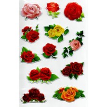 Limmy Sticker Kabartmalı A4 Boyutunda Stiker Defter, Planlayıcı Etiket -(LIM065) - Güller