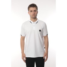 Fitmens Pamuklu Kumaş Slim Fit Dar Kesim Kıvrılmaz Polo Yaka Tişört - Beyaz