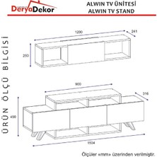 Derya Dekor Alwin Tv Ünitesi Ceviz