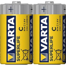Varta Superlıfe Çinko Orta Boy C Pil (24'lü Paket )