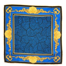 Kravatkolik Lacivert - Sarı Motif Desen Erkek Cep Mendili SPS575-84