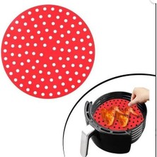 Acousticworld Renkli Isıya Dayanıklı Yıkanılabilir Silikon Fırın Ve Airfryer Yuvarlak Pişirme Matı 20 Cm