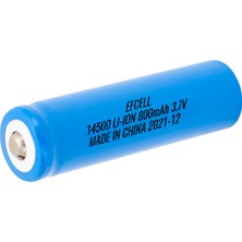 EFCELL LC 14500 3.7 VOLT 800 MAH LI-ION ŞARJ EDİLEBİLİR EL FENERİ PİLİ