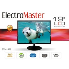 Electromaster EM-119 19" 49 Ekran Full HD LED TV (12V Girişli) + Uydu Alıcı Hediyeli