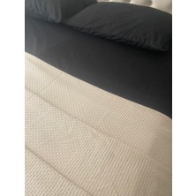 Zeren Home Çift Kişilik Pike %100 Pamuklu Lastikli Çarşaf Yastık Kılıfı Takım 4 Parça