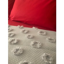 Zeren Home Saçaklı Çift Kişilik Pike %100 Pamuklu Lastikli Çarşaf Yastık Kılıfı Takım 4 Parça