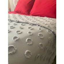 Zeren Home Saçaklı Çift Kişilik Pike %100 Pamuklu Lastikli Çarşaf Yastık Kılıfı Takım 4 Parça
