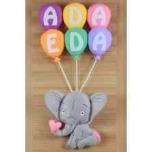 Renkli Hayallerim Ada Eda İsimli Filli Bebek ve Hastane Odası Kapı Süsü