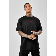 Marecash Oversize The End Baskılı Siyah Tshirt