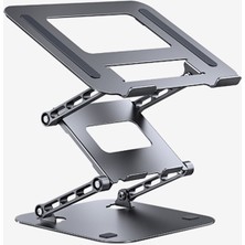 Mars and Hars LS515-6 Aluminyum 3 Katlı Yükseklik ve Açı Ayarlı Katlanır, Laptop-Notebook-Tablet Standı(Space Gri)