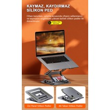 Mars and Hars LS515-6 Aluminyum 3 Katlı Yükseklik ve Açı Ayarlı Katlanır, Laptop-Notebook-Tablet Standı(Space Gri)