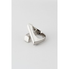 So CHIC Modern Tasarım 18 Ayar Beyaz Altın Kaplama Gümüş Yüzük