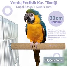 Vixpet Venty 4'lü Pedikür Papağan Tüneği Çapı 36 mm | Macaw | Kakadu | Jako | Amazon | İskender | Kumlu Tünek - Zımpara Tünek