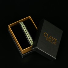 Clays Jewellery Kalsit & Hematit Taşı Silindir Bileklik, Unisex / Kadın / Erkek