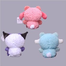 Oajfeu 3'lü 20CM Kuromi Melody Cinnamoroll Peluş Oyuncaklar - Çok Renkli (Yurt Dışından)