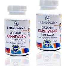 Lara Karma Organik Sertifikalı Glutensiz 250 gr Psyllium Karnıyarık Otu Tozu 2'li Avantaj Paket 500 gr