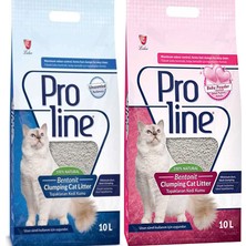 Pro Line Proline Kedi Kumu Kokusuz + Bebek Pudrası Kokulu  10 Lt  x 2 Adet