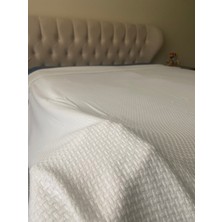 Zeren Home Çift Kişilik Pike %100 Pamuklu Lastikli Çarşaf Yastık Kılıfı Takım 4 Parça