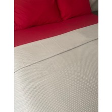 Zeren Home Çift Kişilik Pike %100 Pamuklu Lastikli Çarşaf Yastık Kılıfı Takım 4 Parça