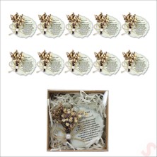 Süsle Bebek ve Parti Kutulu ve Süslü 6,50 cm Epoksi Magnet, Gümüş - 10 Adet