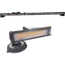 Space 118 cm Çakar Lamba 8  Cob LED 17 Fonksyionlu 48W Amber 12-30V  / LAPA198