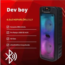 Zineets Işıklı Büyük Boy Party Box Bluetooth Hoparlör Taşınabilir Şarjlı Ses Sistemi Radyolu Karaoke