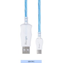 Atongm Light USB C Tipi Kablo Hızlı Şarj Veri Kablosu Hızlı Şarj 3.0/2.0 (1.2m)