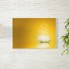 Reysa Tasarım Sarı Arkaplanlı Lotus Çiçeği Poster 35X50 cm