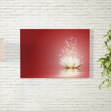 Reysa Tasarım Kırmızı Arkaplanlı Lotus Çiçeği Poster 35X50 cm