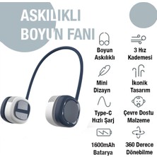 Memo G02 Boyun Askılıklı Mini Fan Taşınabilir Şarjlı Soğutucu Boyun Fanı ALL-36323