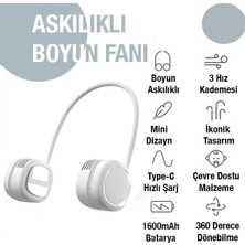 Memo G02 Boyun Askılıklı Mini Fan Taşınabilir Şarjlı Soğutucu Boyun Fanı ALL-36323