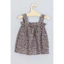 Ada Bebek Çocuk Askılı Leopar Elbise 006