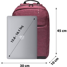 Beutel Weser Bordo Su Geçirmez 15.6"-16.1" Laptop Notebook Bilgisayar Sırt Çantası