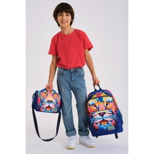 Coral High Kids Lacivert Saks Aslan Desenli 3’lü Okul Çanta Seti SET0123741