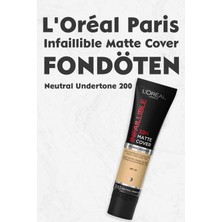 L'Oréal Paris Loreal Paris Infaillible Matte Cover Fondöten SPF25 Neutral Undertone 200