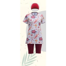 Ruko Maio 23142-2 Kız Çocuk Esnek Kumaş Yarı Tesettür Mayo