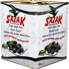 Sazak Doğal Yağlı Sele Siyah Zeytin 10 kg 351-380 Kalibre 2xs