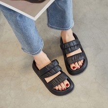 Hf Fashion Yaz Kadın Moda Sandalet Hafif Rahat Açık Kapalı ve Açık Plaj Sandaletleri Terlik - Siyah (Yurt Dışından)