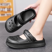 Hf Fashion Kadın Yaz Baotou Delik Ayakkabı Sandalet Açık Plaj Ayakkabısı Terlik - Siyah (Yurt Dışından)