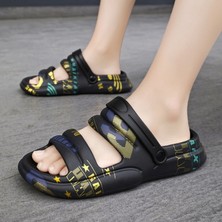 Hf Fashion Erkek ve Kadın Çiftler Için Yazlık Terlikler Eğlence Amaçlı Plaj Tutam Sandaletler ve Terlikler Spor Iç ve Dış Mekan Sandaletleri - Siyah (Yurt Dışından)