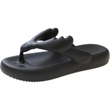 Hf Fashion Erkekler ve Kadınlar Yaz Mağara Çift Sahil Plaj Kapalı ve Açık Sandalet Terlik - Siyah (Yurt Dışından)
