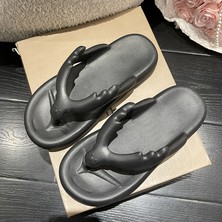 Hf Fashion Erkekler ve Kadınlar Yaz Mağara Çift Sahil Plaj Kapalı ve Açık Sandalet Terlik - Siyah (Yurt Dışından)