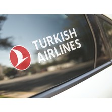 Sticker Master Turkish Airlines Motorsiklet, Kask,laptop ve Araç Sticker Çıkartma 18 cm - Beyaz