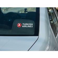 Sticker Master Turkish Airlines Motorsiklet, Kask,laptop ve Araç Sticker Çıkartma 18 cm - Beyaz