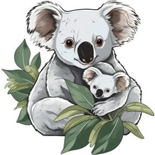 Sticker Master Koala Motorsiklet, Kask,laptop ve Araç Sticker Çıkartma Etiket 15X15 cm